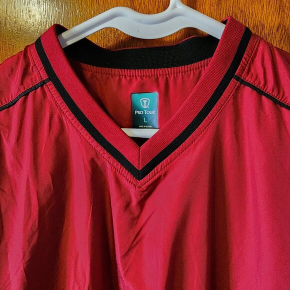 Men's Large Pro Tour Golf Red Windbreaker Pullover Jacket - Picture 3 of 11